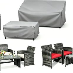 Special STARTWO Patio Furniture Cover 4 Piece Set, Black, Regular