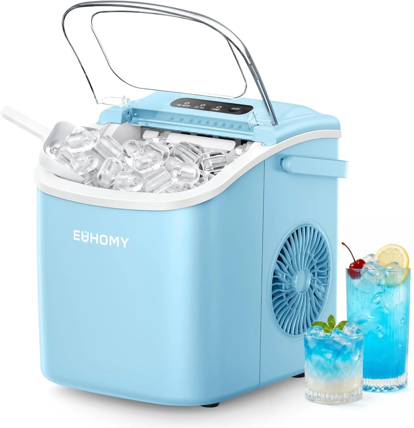 Special Countertop Ice Maker Machine with Handle, 26lbs in 24Hrs, 9 Ice Cubes Ready in 6 Mins, Auto-Cleaning Portable Ice - Image 4