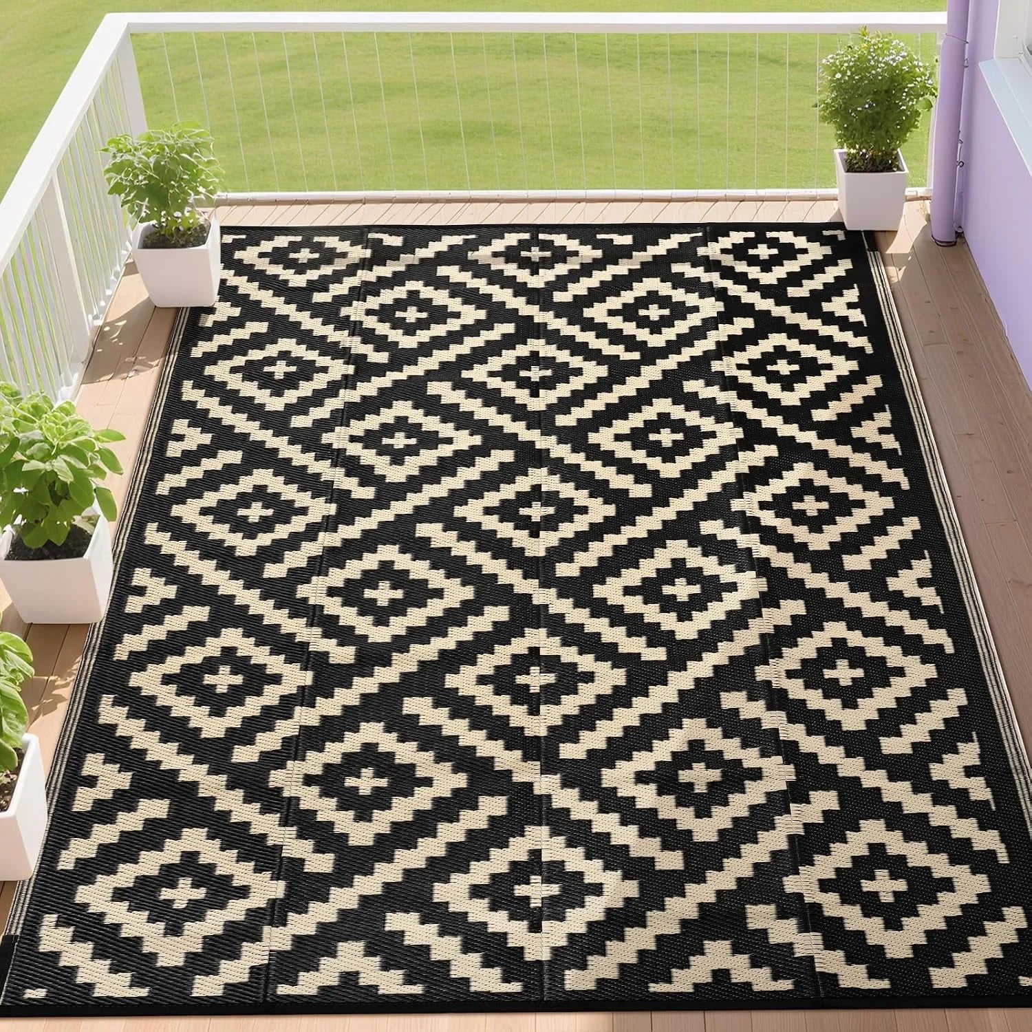 Special RURALITY Outdoor Rugs 8"x10" Waterproof for Patios Clearance, Plastic Straw Mats for RV - Image 6