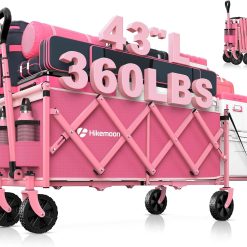 Special 43” Extra Long Folding Wagon with Extended Tailgate, Black