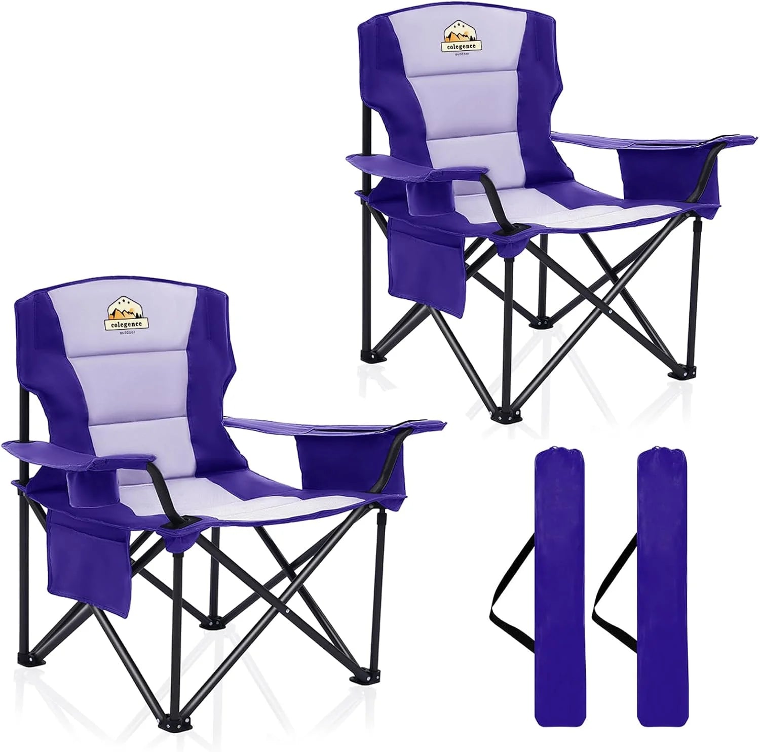 Special Oversized Heavy Duty Camping Chairs 2 Pack, 450 LBS Support Extra Wide Folding Portable Outdoor Chair - Image 6