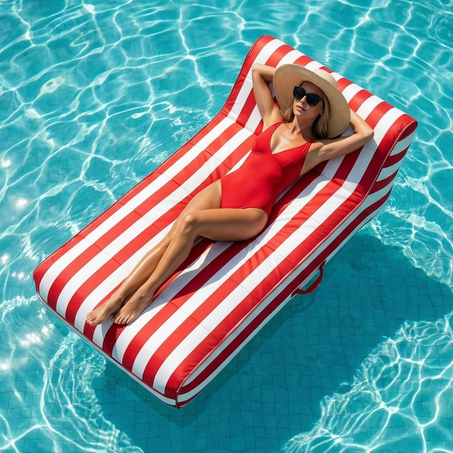 Special Stylish Pool Float Lounger Recliner, Large Floating Chair & Backrest, Heavy Duty Lake - Image 4