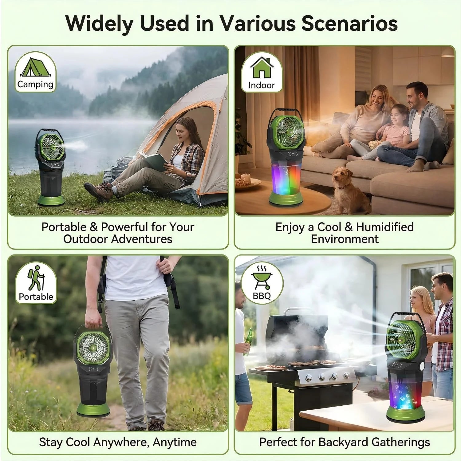 Special Misting Fan with Remote, 2L Water Tank & 2 Spray Modes, 30000mAh Rechargeable Outdoor Cooling Fan - Image 5