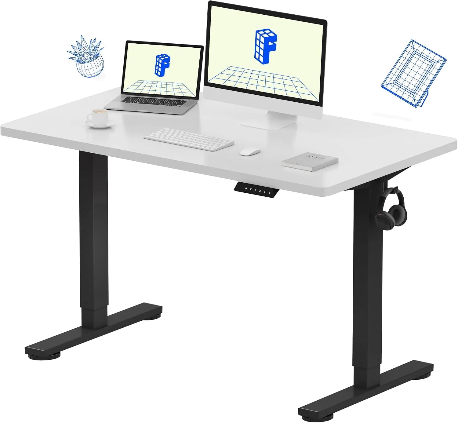 Special FLEXISPOT EN1 One-Piece Standing Desk, Electric Adjustable with 4 Memory Presets, 176 LBS Capacity, 48x24 Black - Image 26