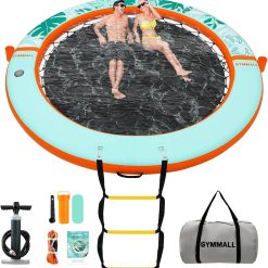 Alternative view of Special GYMMALL Inflatable Water Hammock Floating Dock 8 FT with Mesh, Tanning Pool Raft Round Ring for Adults