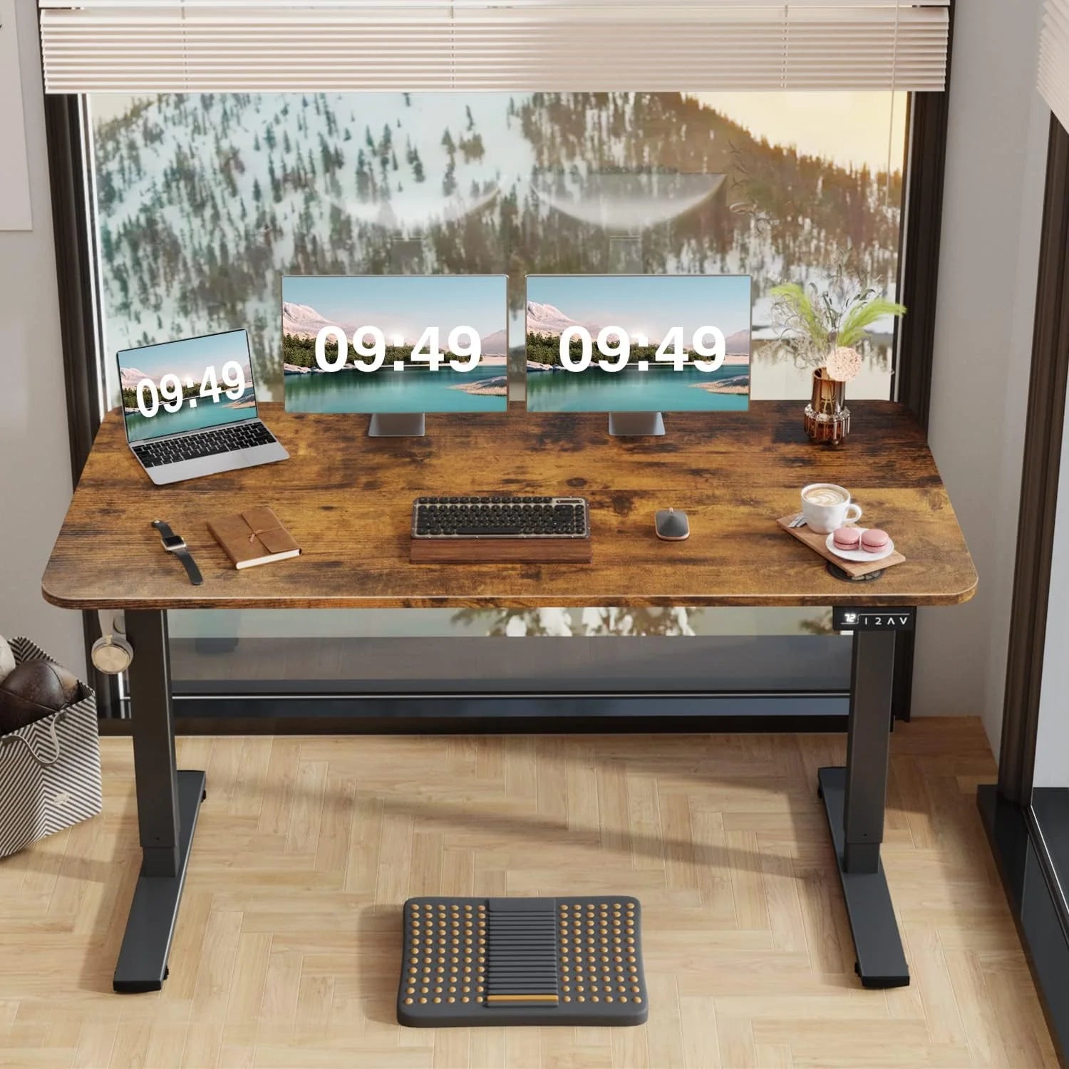 Special 55 x 24 Inches Electric Height Adjustable Standing Desk Large Sit Stand Up Desk Home Office Computer Desk Memory - Image 82