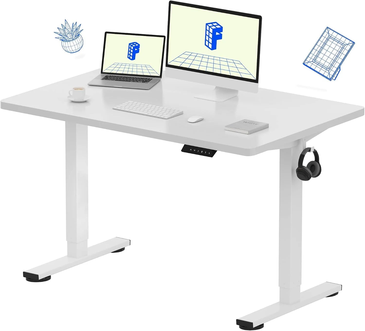 Special FLEXISPOT EN1 One-Piece Standing Desk, Electric Adjustable with 4 Memory Presets, 176 LBS Capacity, 48x24 Black - Image 19