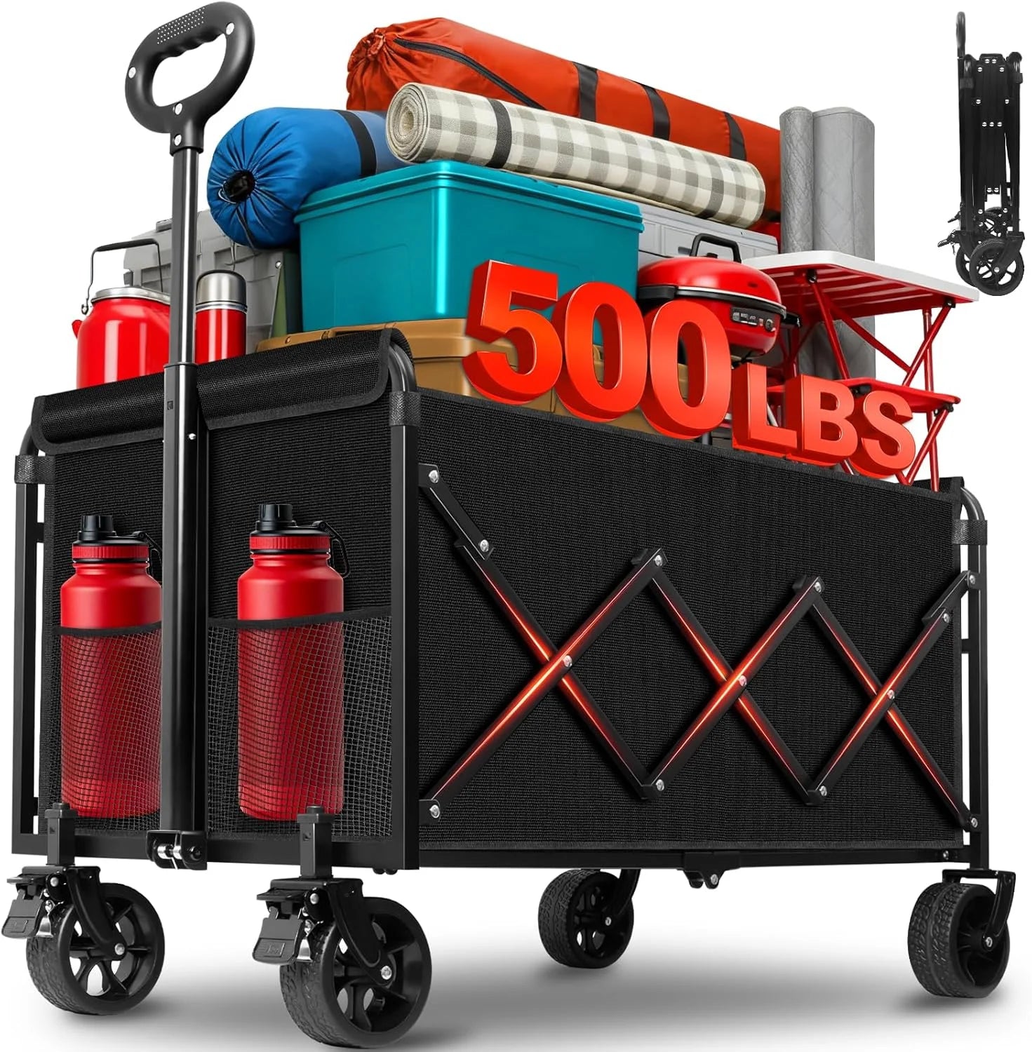 Special Collapsible Wagons Carts Foldable, 500LBS Heavy Duty Wagon Cart Foldable - Image 2