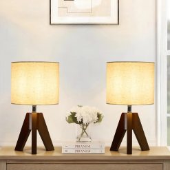 Special Booniture Set of 2 Tripod Table Lamps, Dimmable, Boho Modern Nightstand Lamps for Bedroom Living Room Office