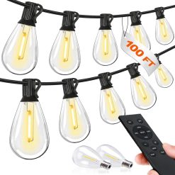 Alternative view of Special Tenmiro 200FT LED Outdoor String Lights with Remote, 74+2 Shatterproof Bulbs Dimmable Timing 3 Light Modes Outside Patio