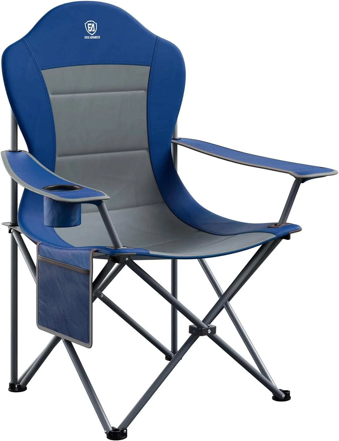 Special EVER ADVANCED Folding Camping Chair with High Back Padded 2 Pack Oversized Portable Lawn Chairs Lightweight Sturdy Steel