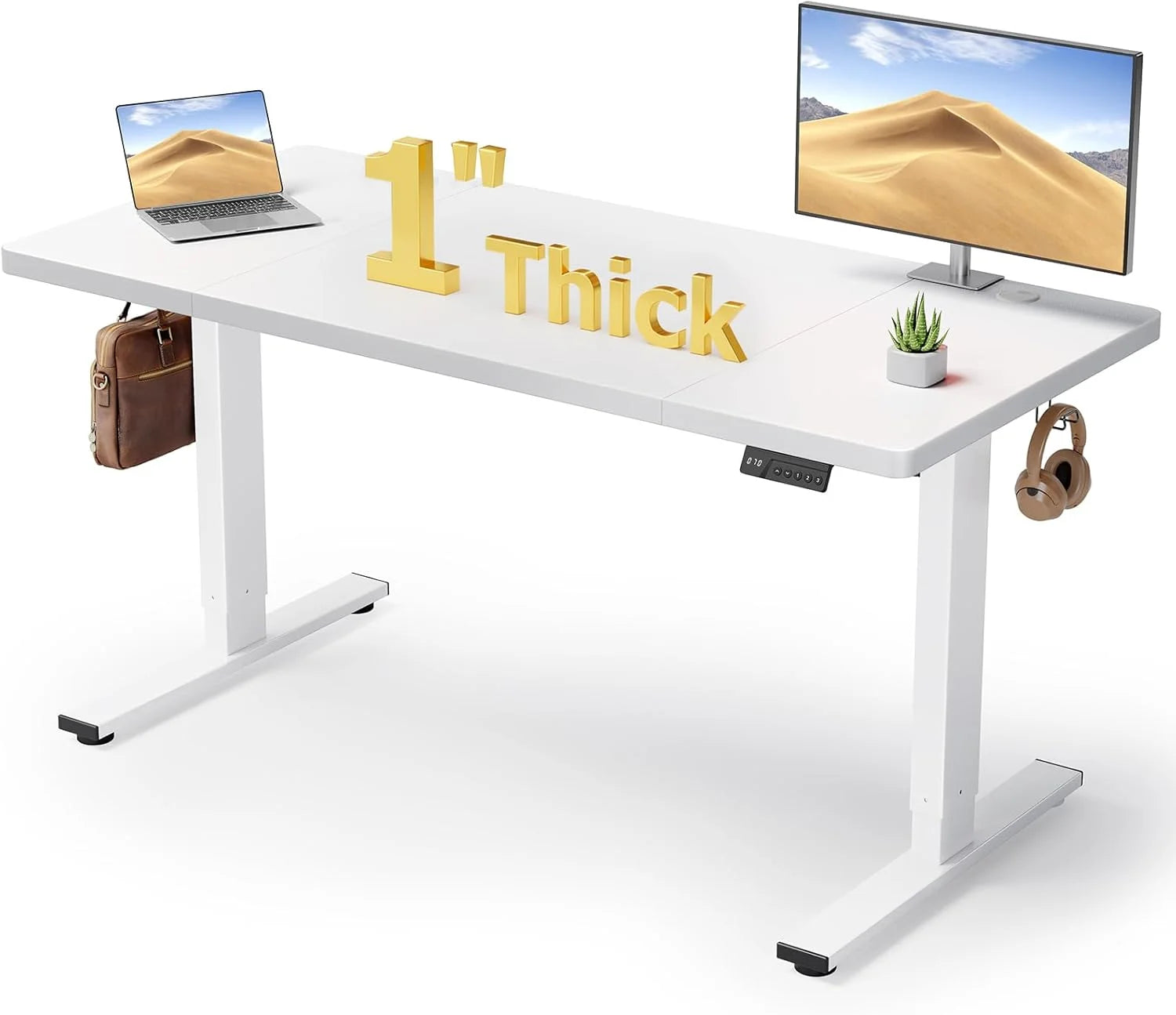 Special Electric Standing Desk Adjustable, 60x28 Inch Sit Stand Desk with 1 Inch Thick Tabletop - Image 7