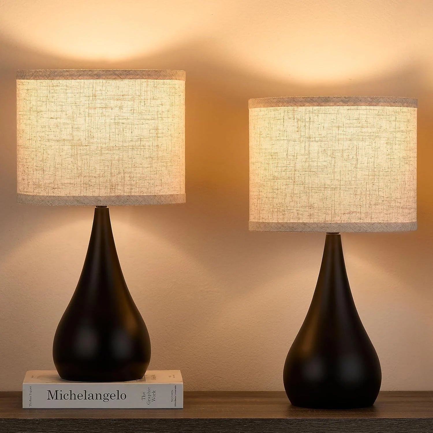 Special 18.1” Small Modern Touch Lamps for Nightstand Set of 2 with 3 Way Dimmable, Bulb Included - Image 4