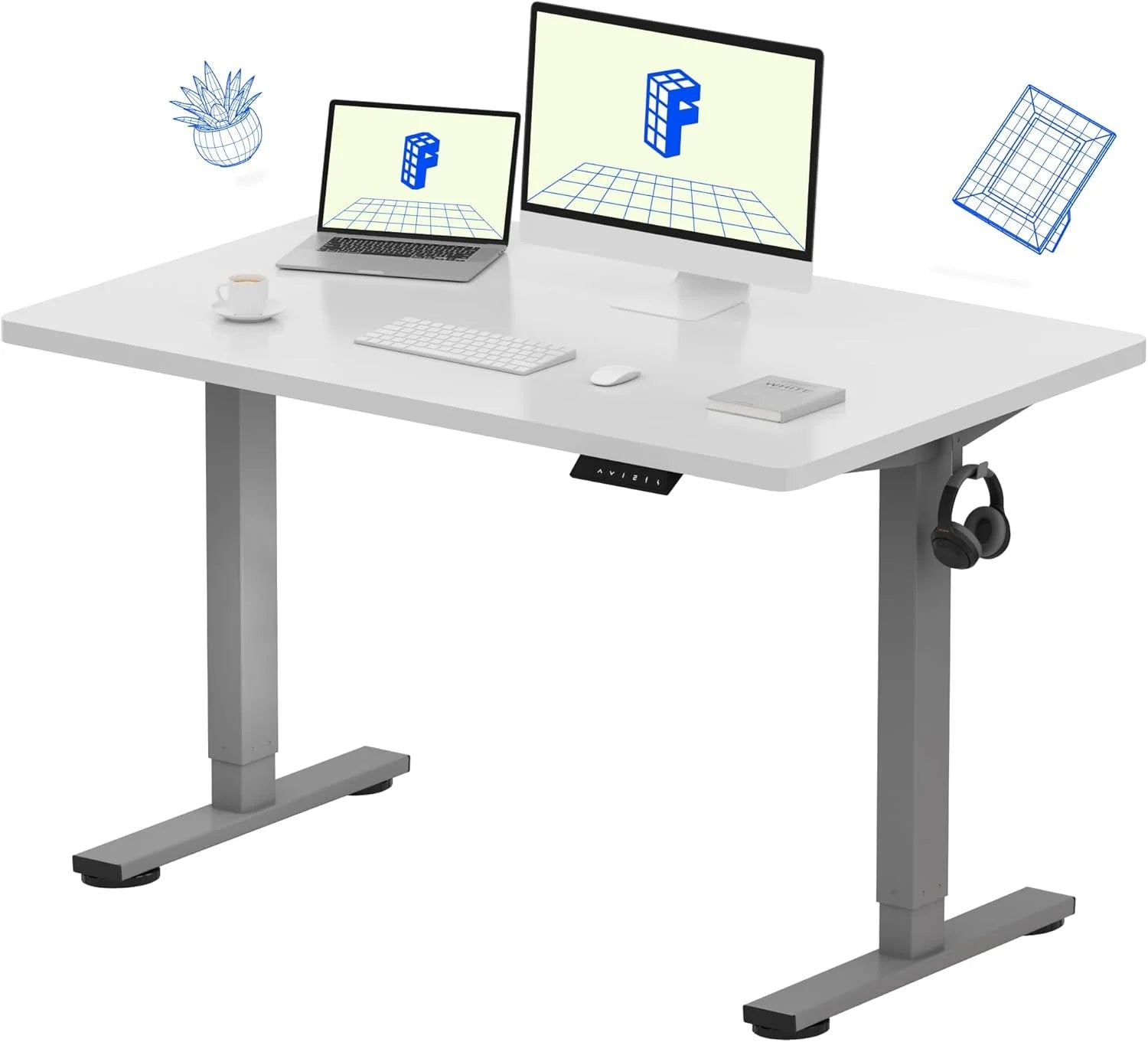 Special FLEXISPOT EN1 One-Piece Standing Desk, Electric Adjustable with 4 Memory Presets, 176 LBS Capacity, 48x24 Black - Image 43