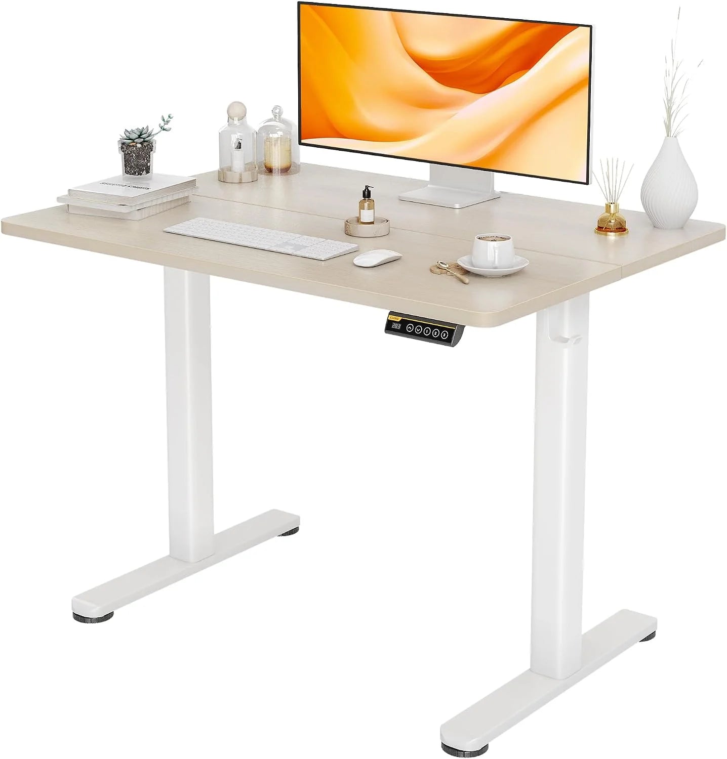 Special Electric Standing Desk, Adjustable Height Stand up Desk, 24x48 Inches Sit Stand Home Office Desk with Splice - Image 16