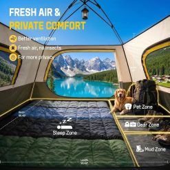Alternative view of Special 4 Person Instant Tents for Camping Setup in 50s, Cabin Tent with Rainfly, Waterproof Windproof Camping Tent