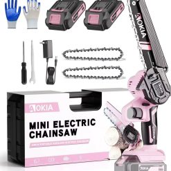 Special Mini Chainsaw, 20V Cordless 6 Inch, 2x1.5Ah Batteries, Handheld Saw, Blue