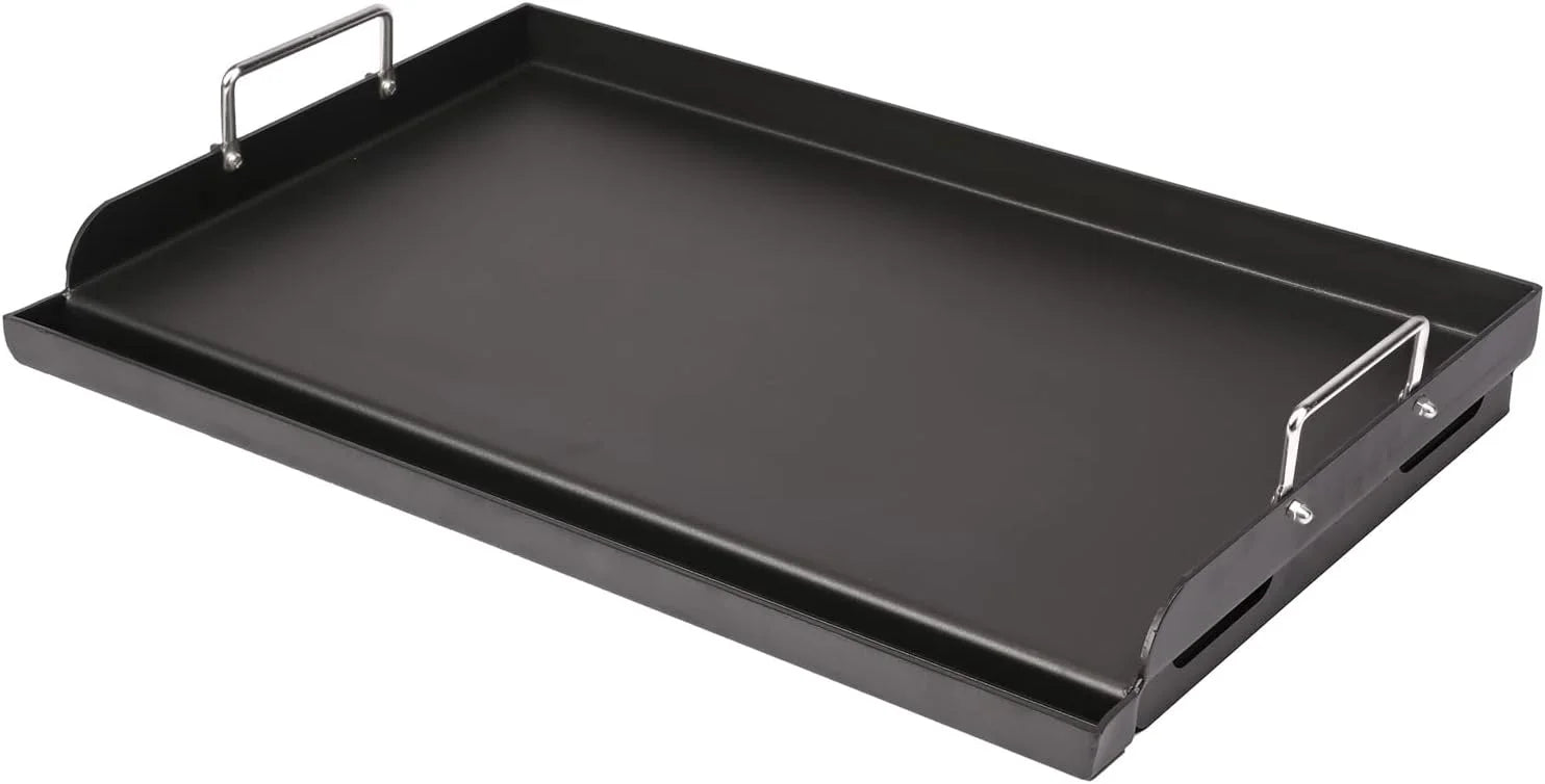Special 25 x 16 Pre-Seasoned Nonstick Cast Iron Griddle for Gas & Charcoal Grills, Universal Flat Top with Grease Groove - Image 5