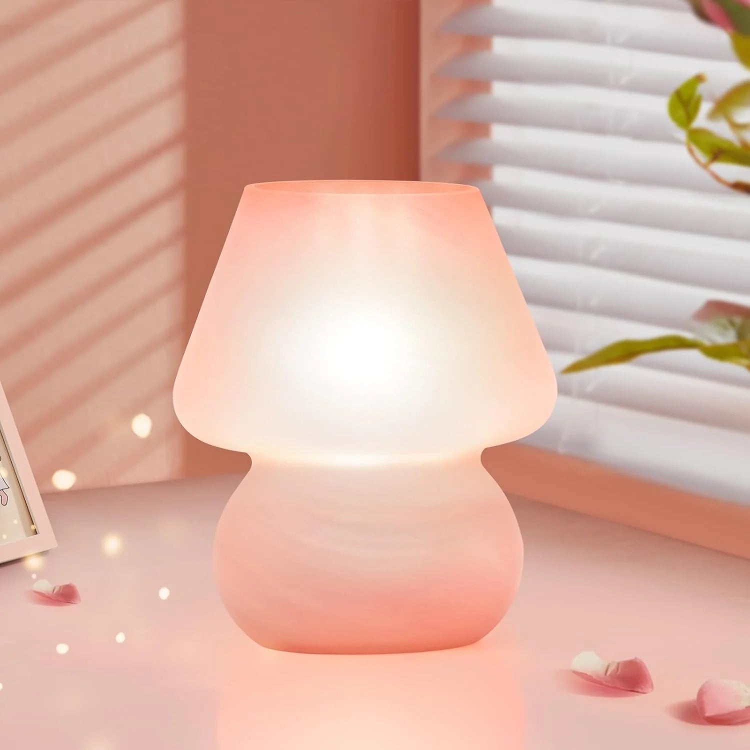 Special ONEWISH Mushroom Lamp Small Vintage Table Lamp for Bedroom Nightstand, Dimmable - Image 3
