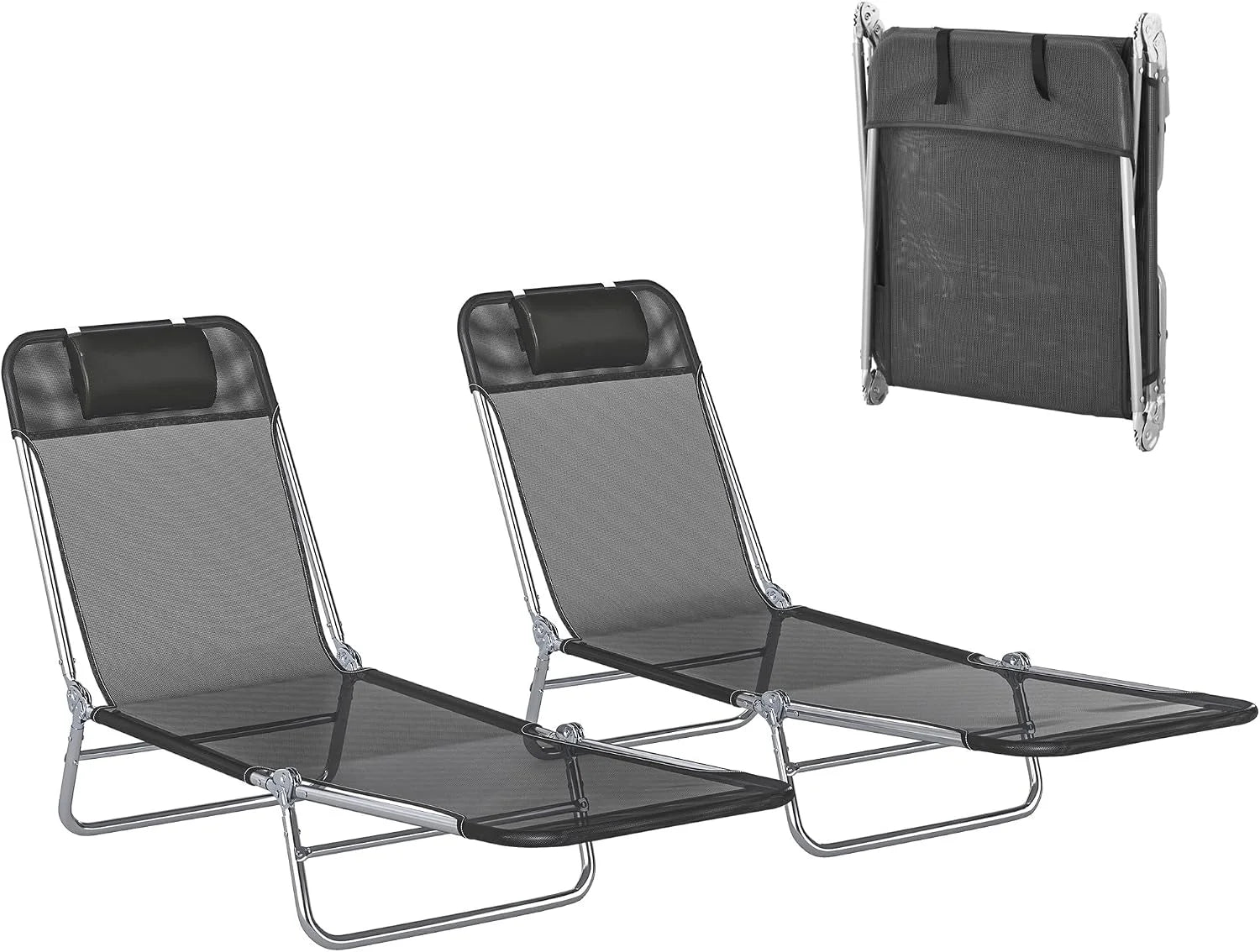 Special Outsunny Folding Chaise Lounge Chair, Pool Sun Tanning Chair - Image 7