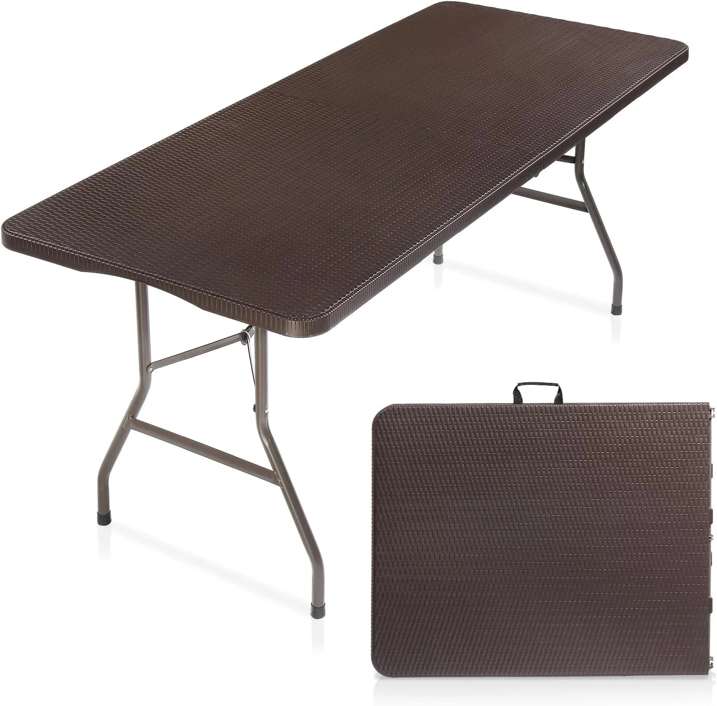 Special VINGLI 4 FT Plastic Folding Camping Table,3-Level Adjustable Height, Portable in/Outdoor Party Picnic Dining Desk - Image 7