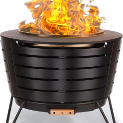 Alternative view of Special Patio Smokeless Fire Pit, 25 in Wood Burning Fire Pit with Cover