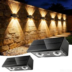 Special Toeuie Solar Fence Lights Outdoor, 10 Pack 100LM Fence Lights Solar Powered Waterproof, 9 Color Modes
