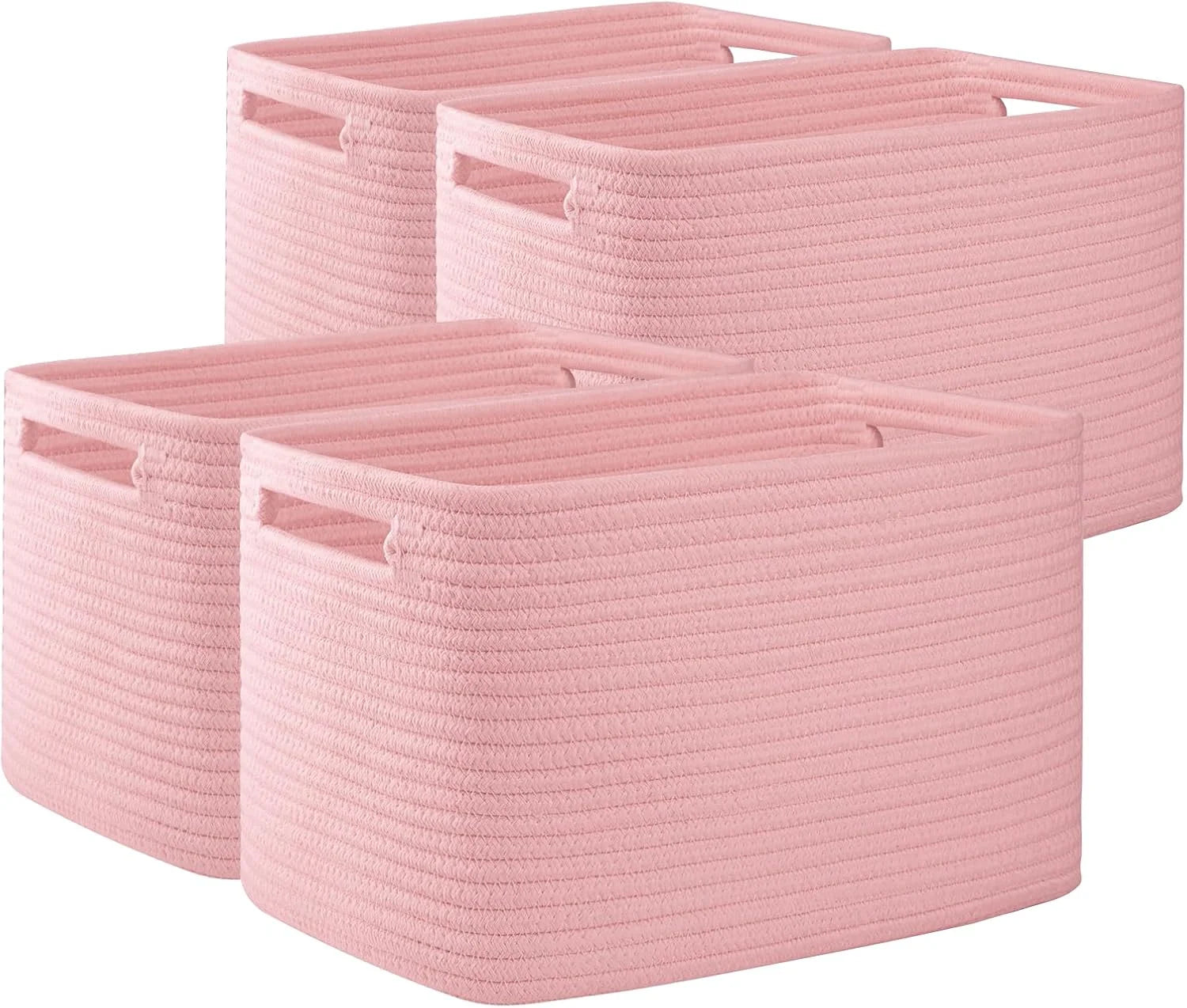 Special 4 Pack Storage Baskets for Organizing, Cube Storage Bins for Shelves, Rectangle Storage Baskets With Handles - Image 2