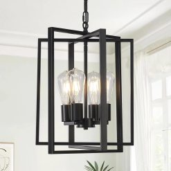 Alternative view of Special Black Farmhouse Modern Chandelier Light Fixture for Dining Room, 3 Light
