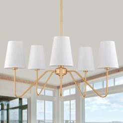 Special 5-Light Modern Chandeliers, 30 Black Farmhouse Light Fixture