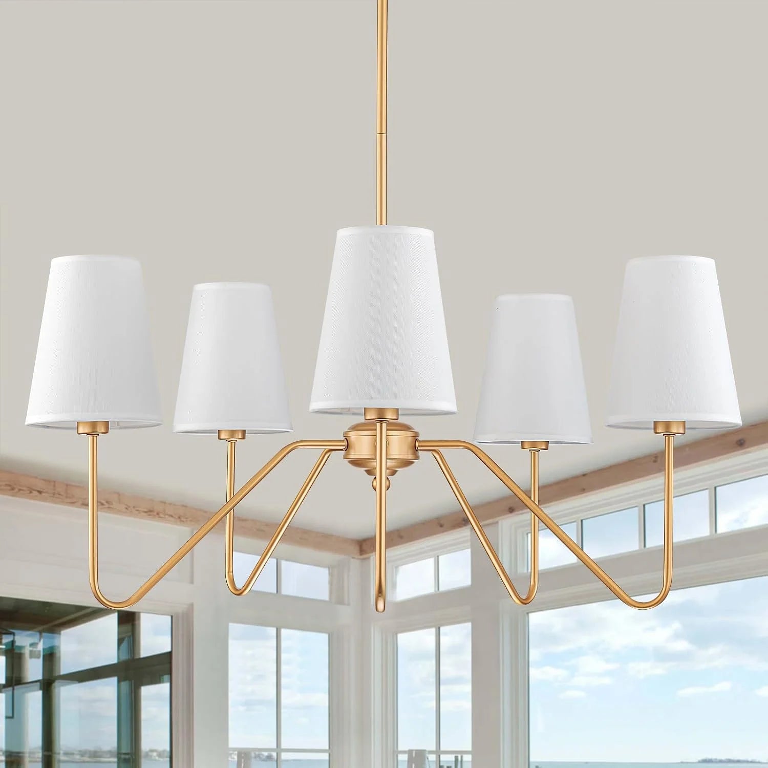 Special 5-Light Modern Chandeliers, 30 Black Farmhouse Light Fixture