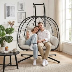 Special Bifanuo Double Hanging Egg Chair with Stand
