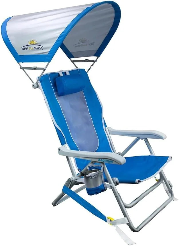 Special Outdoor Sunshade Backpack Beach Chair, Reclining Folding Canopy Chair with Durable Armrests - Image 2