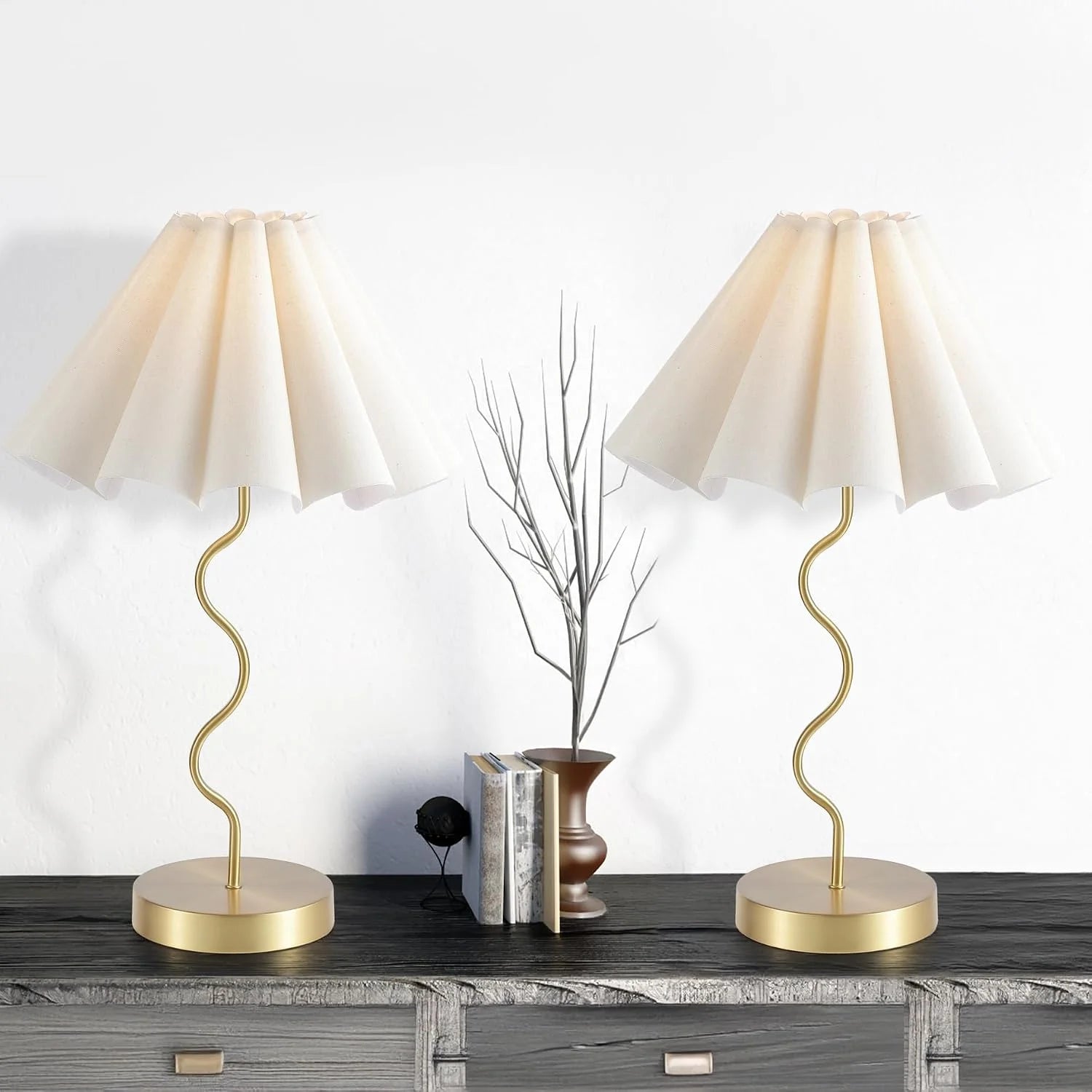 Special Pleated Table Lamp, Modern Lamp for Bedroom Home Office Decor