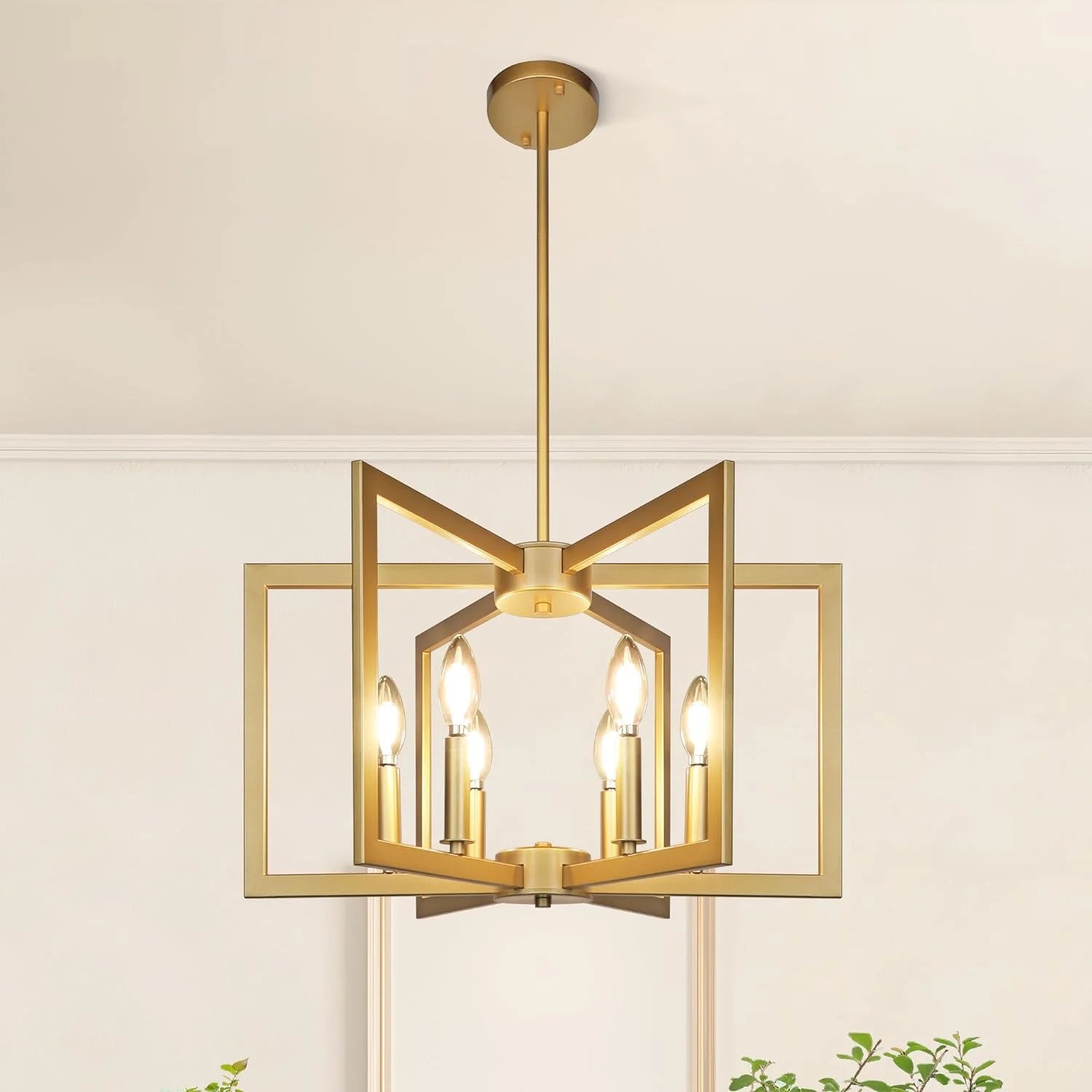 Special 6-Light Gold Pendant Light, Modern Farmhouse Dining Room Light Fixtures Over Table - Image 4