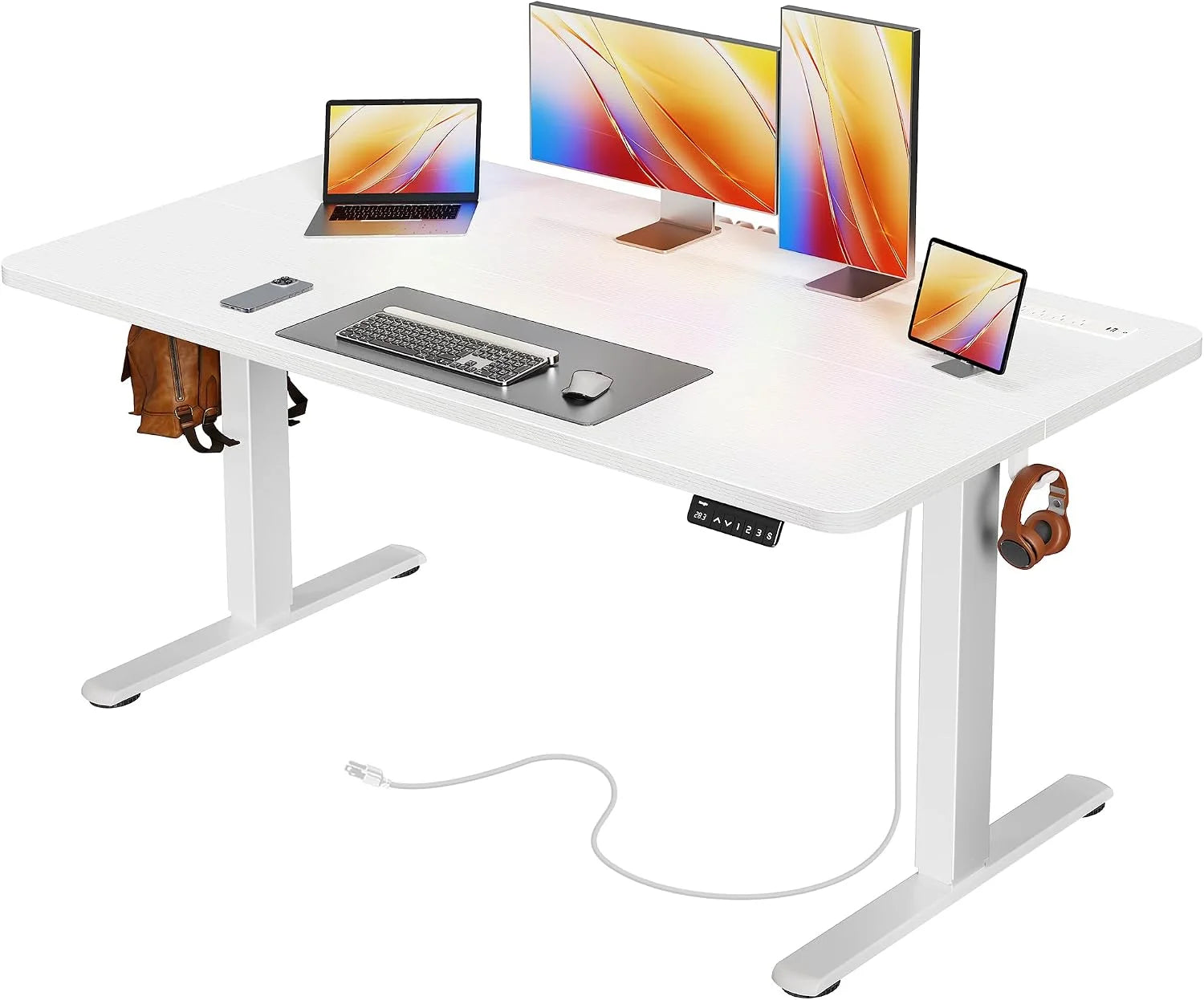 Special Electric Standing Desk with Power Outlets and USB-C Port, 47 X 24 Inch Height Adjustable Desk - Image 7