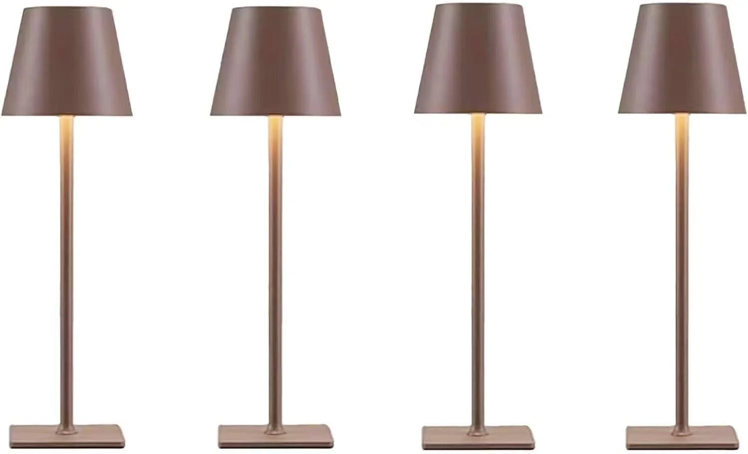Special Gold Led Cordless Table Lamps-Rechargeable Lamp Set of 4 - Image 4