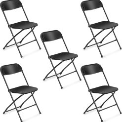 Alternative view of Special 10 Pack White Plastic Folding Chair, Indoor Outdoor Portable Stackable Commercial Seat with Steel Frame 350lb.