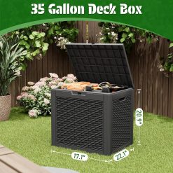 Alternative view of Special 35 Gallon Waterproof Outdoor Deck Box W/Locking Hole