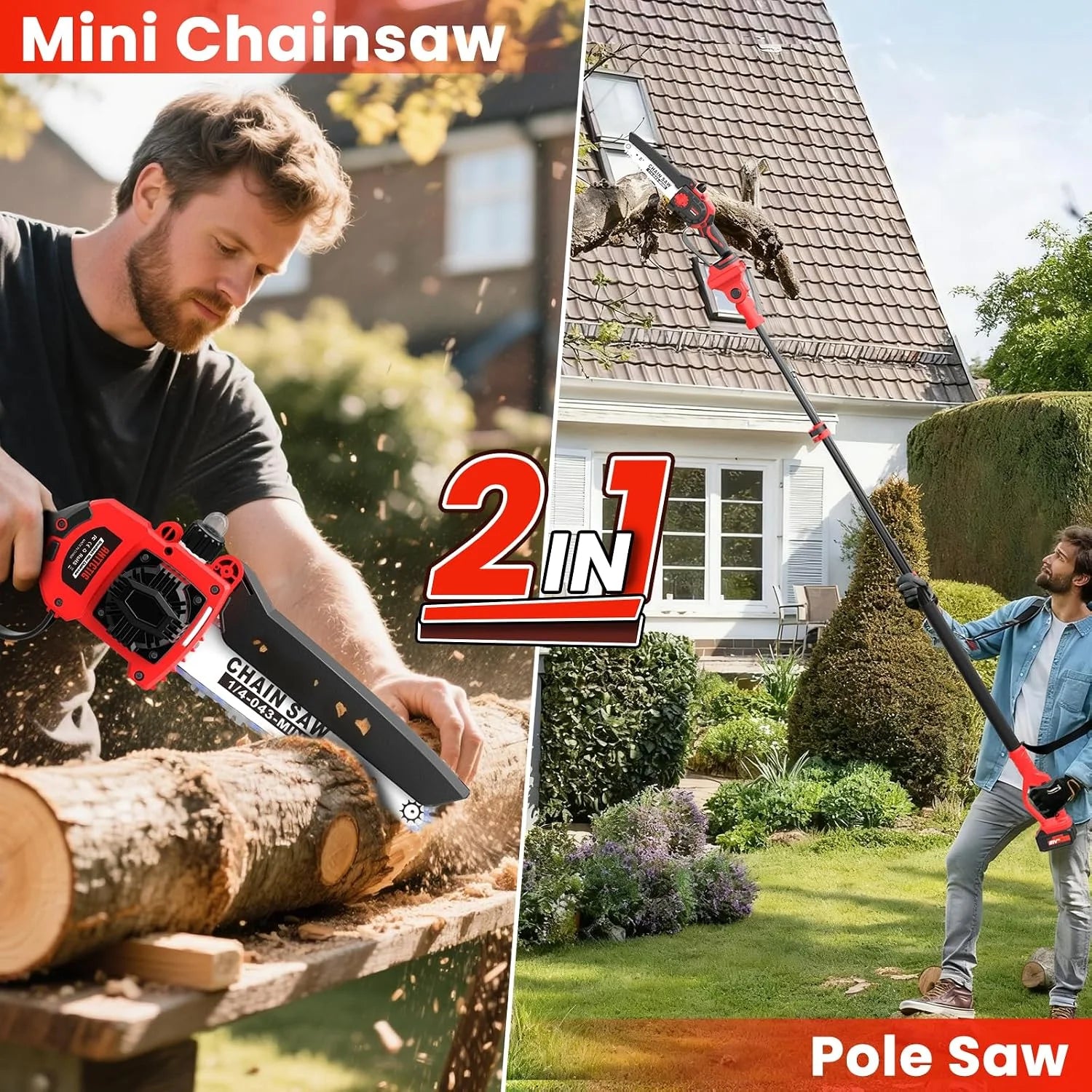 Special Cordless Pole Saw, 8 Inch Mini Chainsaw, 6.6-Ft Electric Pole Saws - Image 2
