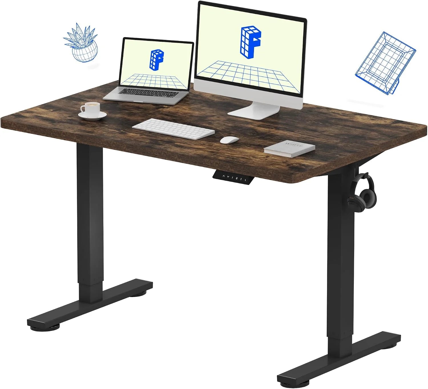Special FLEXISPOT EN1 One-Piece Standing Desk, Electric Adjustable with 4 Memory Presets, 176 LBS Capacity, 48x24 Black - Image 15