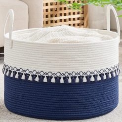 Alternative view of Special Large Blanket Basket with Handles, Storage Basket for Living Room, Extra Large Capacity, Blanket Storage, Laundry