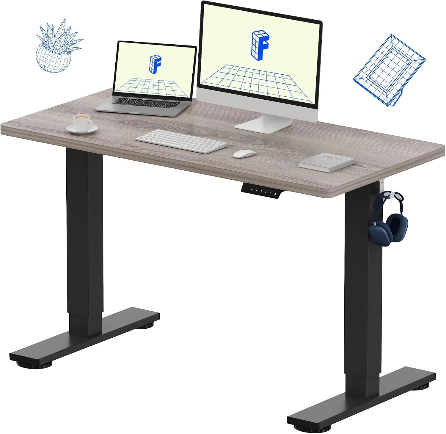 Special FLEXISPOT EN1 One-Piece Standing Desk, Electric Adjustable with 4 Memory Presets, 176 LBS Capacity, 48x24 Black - Image 20