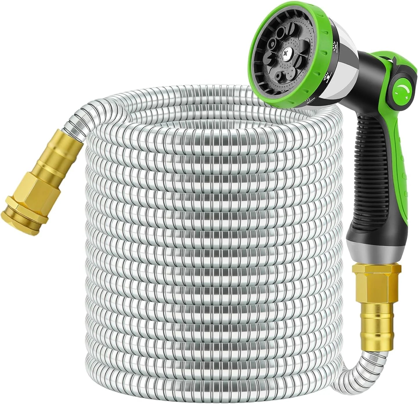 Special Non-Expandable Garden Hose 100 FT, Lightweight Hose with 10 Function Spray Nozzle, 360° Swivel Connectors - Image 4