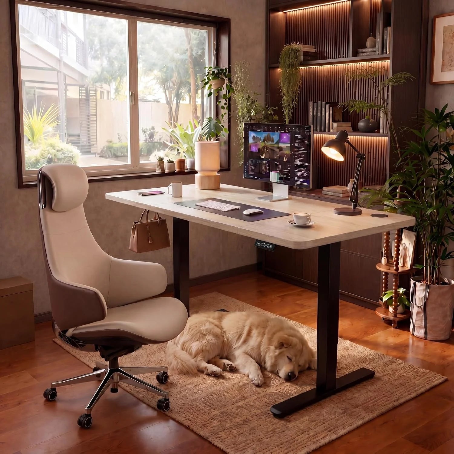 Special 55 x 24 Inches Electric Height Adjustable Standing Desk Large Sit Stand Up Desk Home Office Computer Desk Memory - Image 60