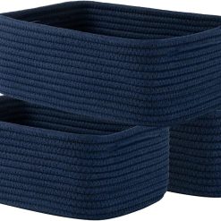 Alternative view of Special Woven Storage Organizing Basket, 12 x 8 x 4.5 inch, 3 Pack, Shelf baskets for closet organization