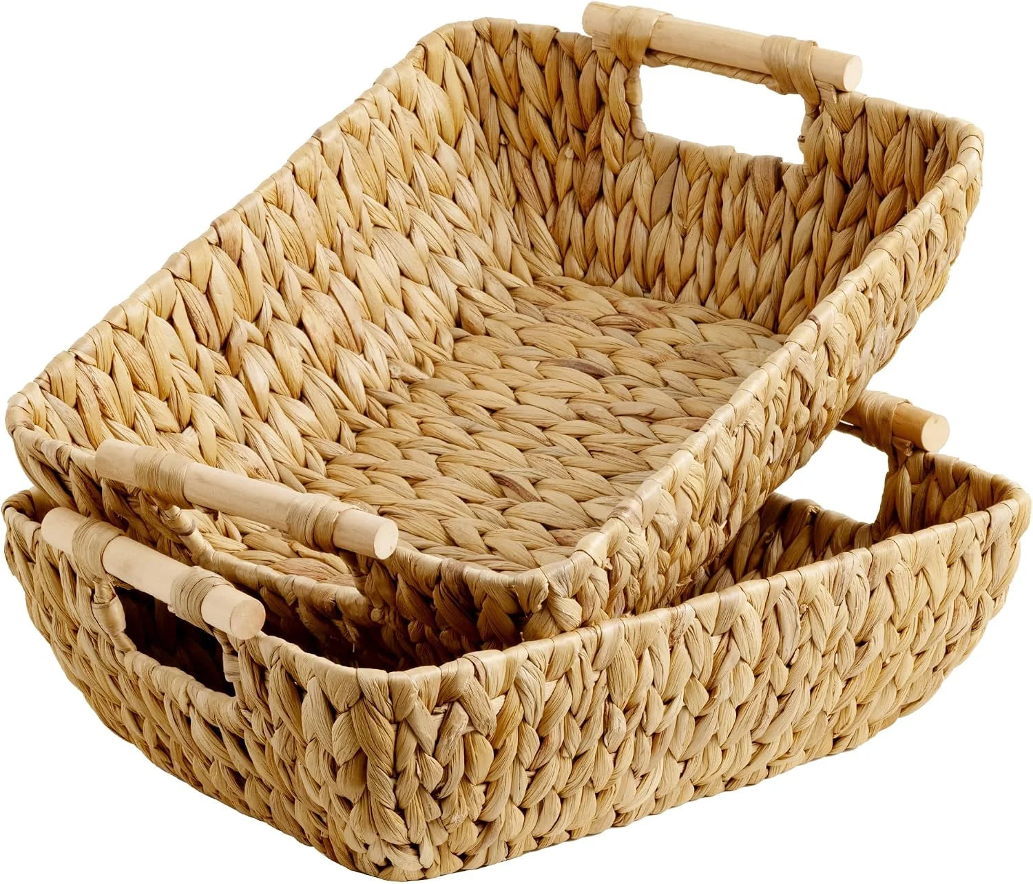 Special StorageWorks Wicker Baskets for Organizing, Water Hyacinth Storage Baskets, Wicker Storage Baskets for Shelves - Image 6