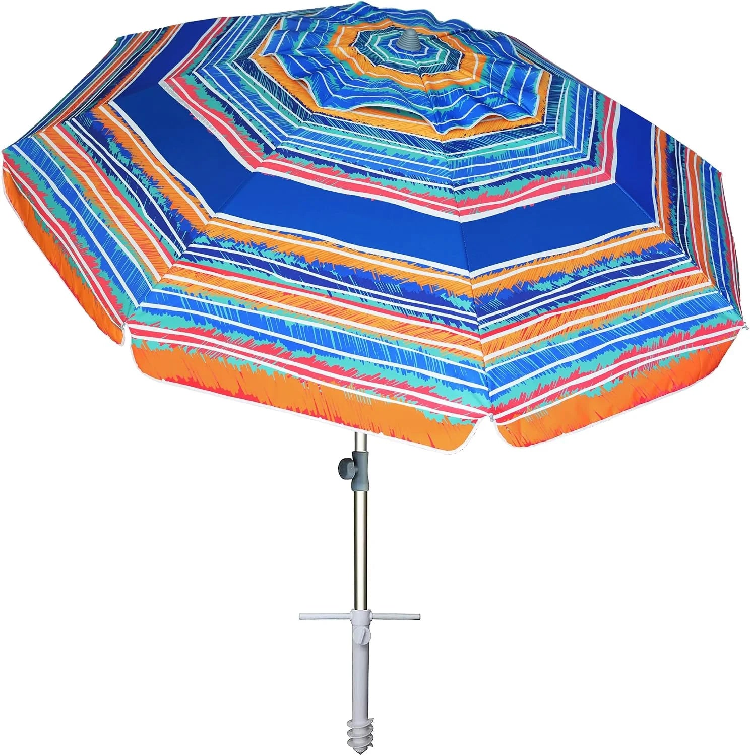 Special AMMSUN 7ft Heavy Duty High Wind Beach Umbrella with Sand Anchor Vent Tilt UPF 50+ Sun Protection - Image 3