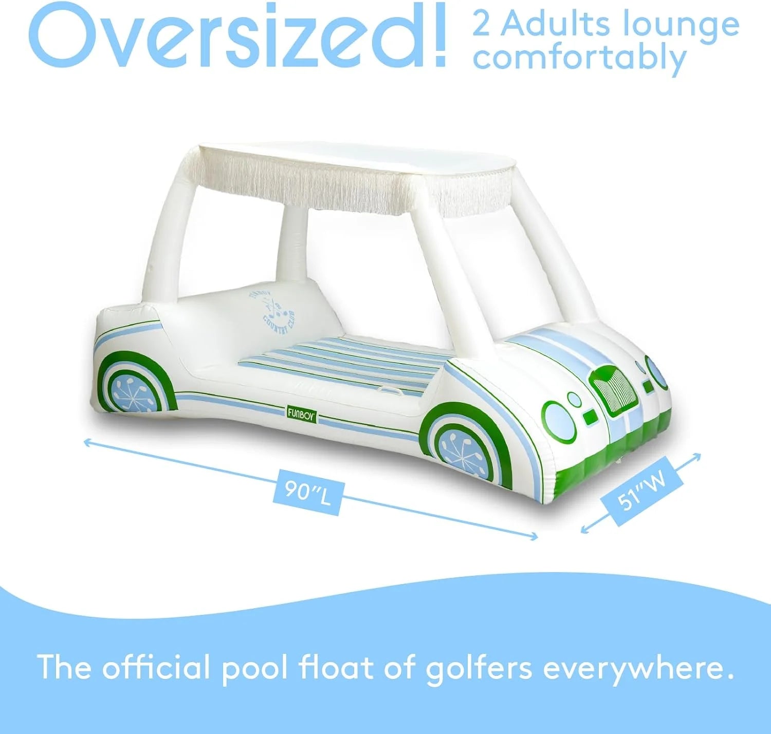 Special Giant Inflatable Luxury Golf Cart Pool Float, Two Cup Holders - Image 8