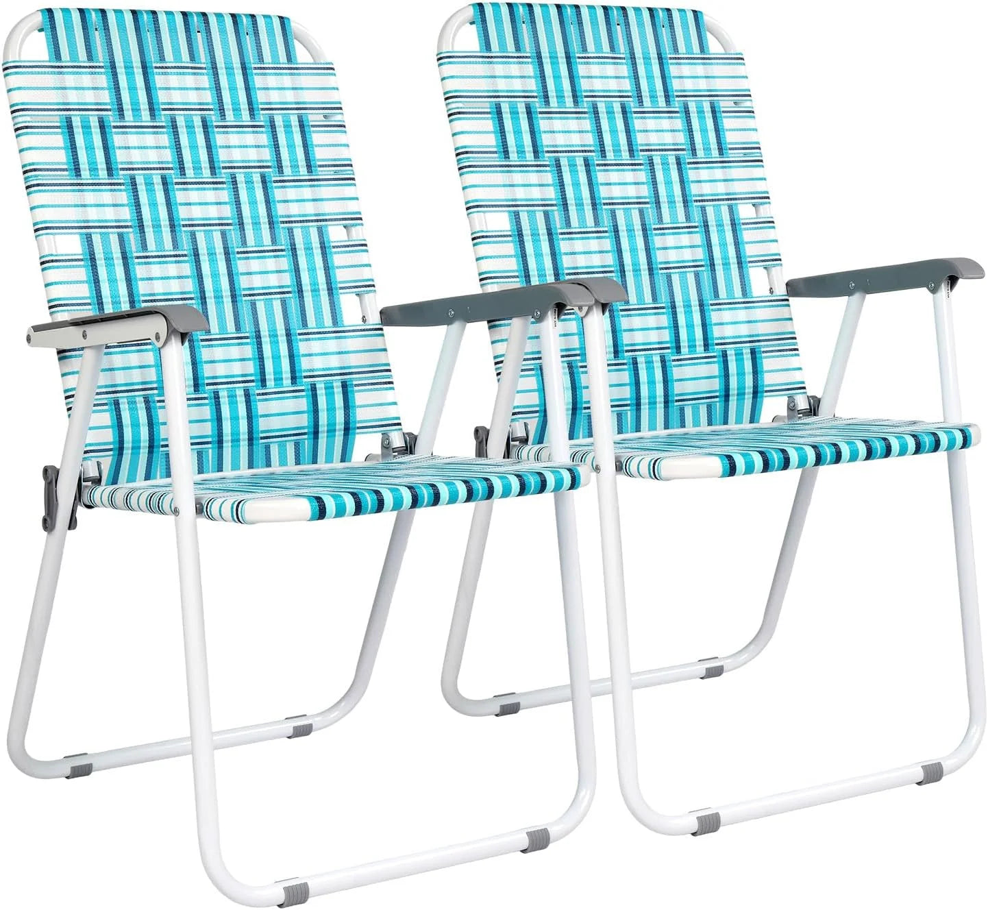 Special Patio Lawn Webbed Folding Chairs Set of 2, Outdoor Beach Portable Lawn Chair Camping Chair Beach Chair for Yard - Image 11